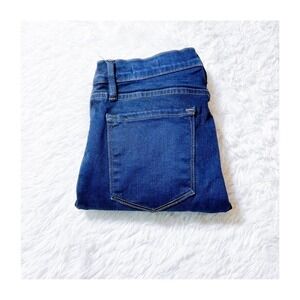 Frame Le Skinny de Jeanne Longstreet Dark Denim Fringe Hem SZ26